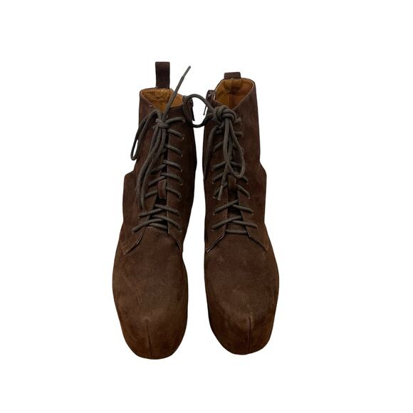 Jeffrey Campbell Lana Brown Suede Lace Up Platform Bootie Boot Size 9 - Picture 2 of 10